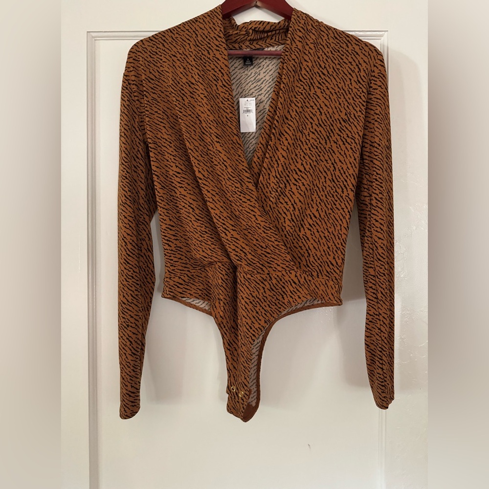 Banana Republic Brown Patterned Bodysuit